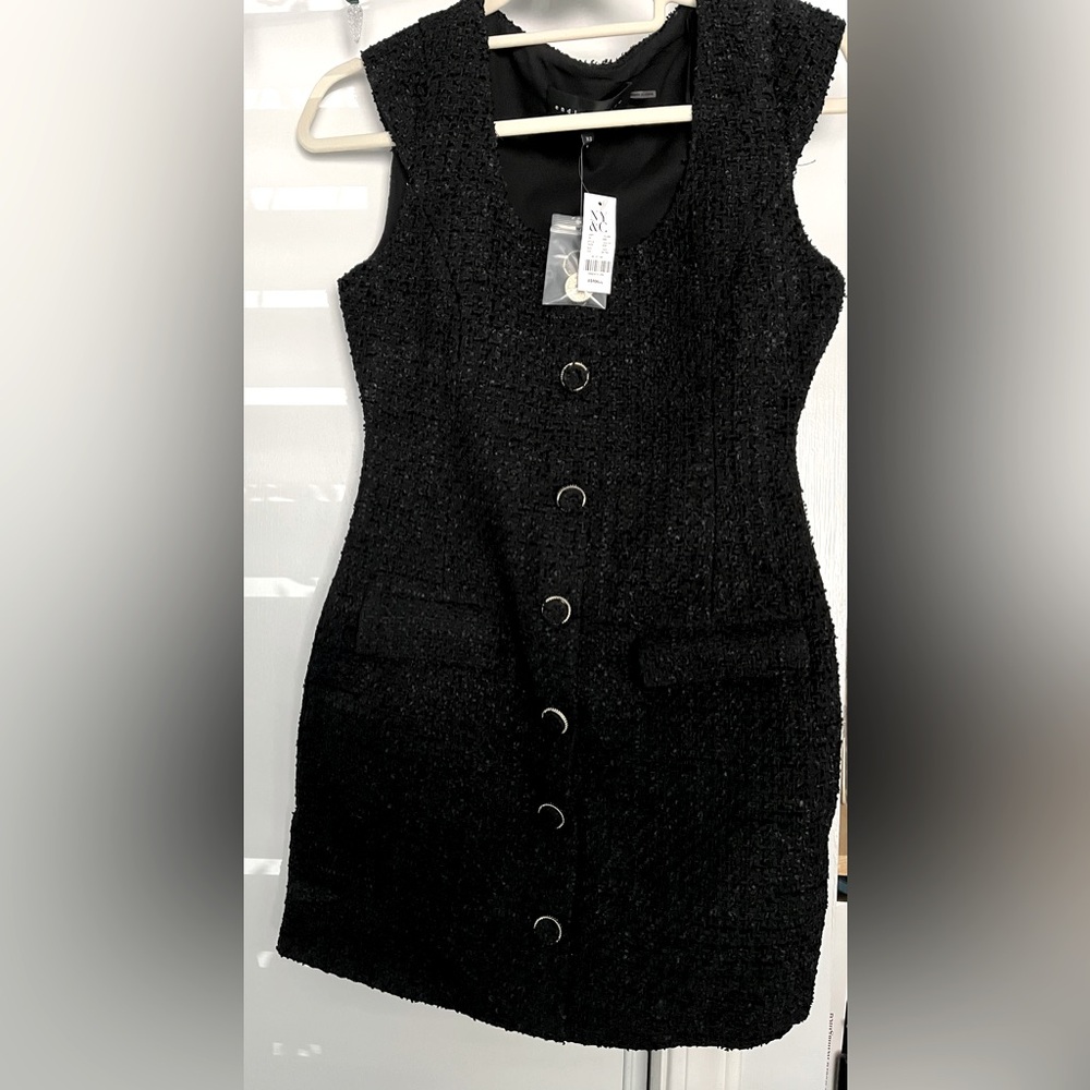 New York & Company Black Tweed Dress
